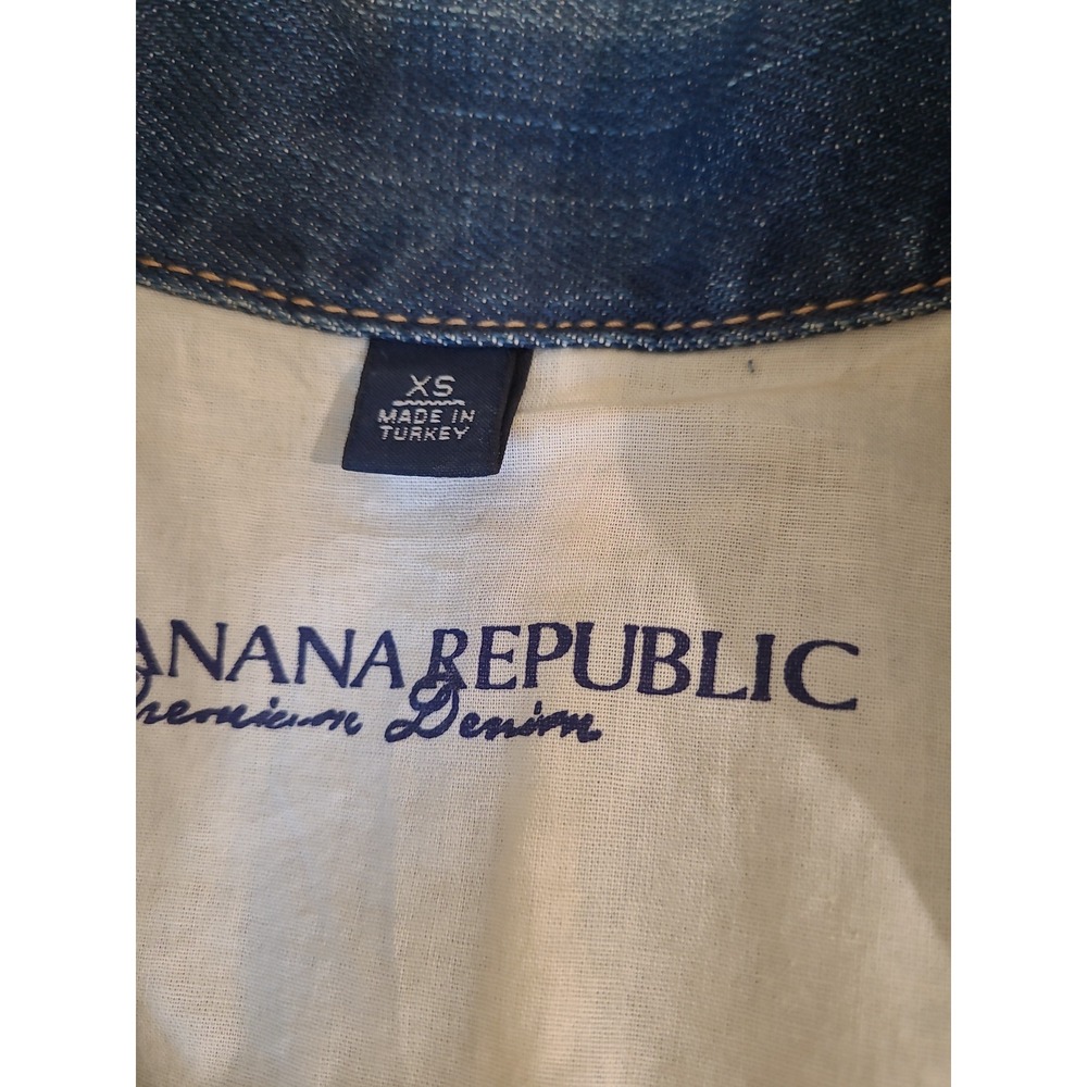 Banana Republic Denim Jean Jacket Blazer Women's SZ XS front pockets casual work - Picture 5 of 10
